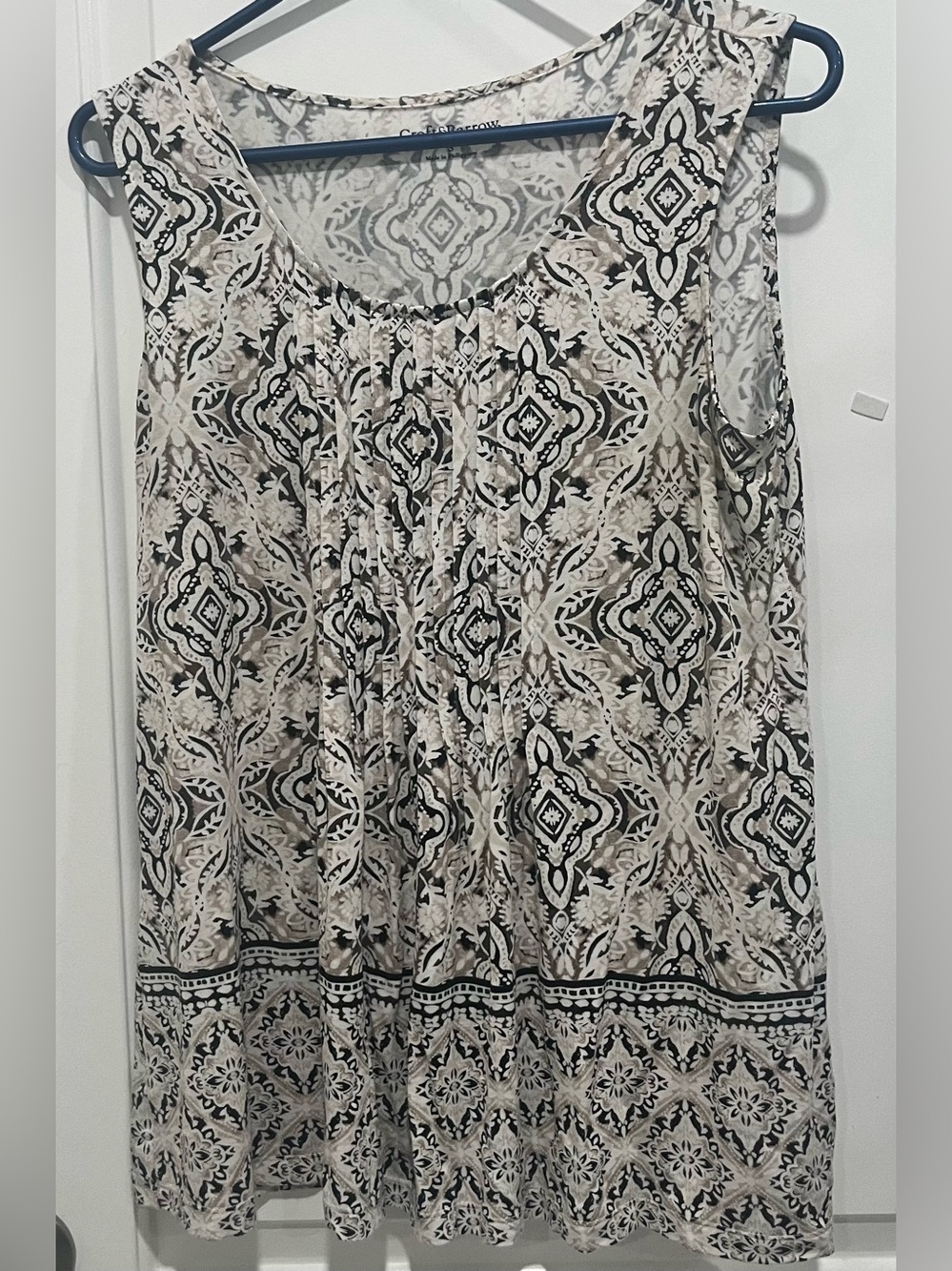 Sleeveless Neutral Medallion Print Tank Dress
